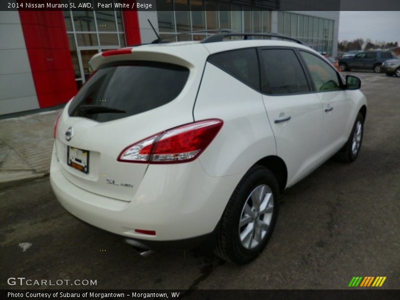 Pearl White / Beige 2014 Nissan Murano SL AWD