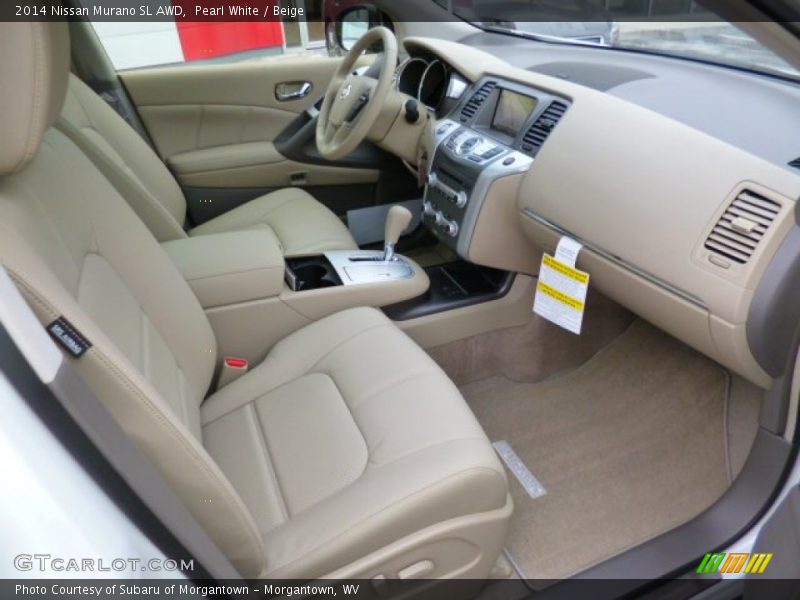 Pearl White / Beige 2014 Nissan Murano SL AWD