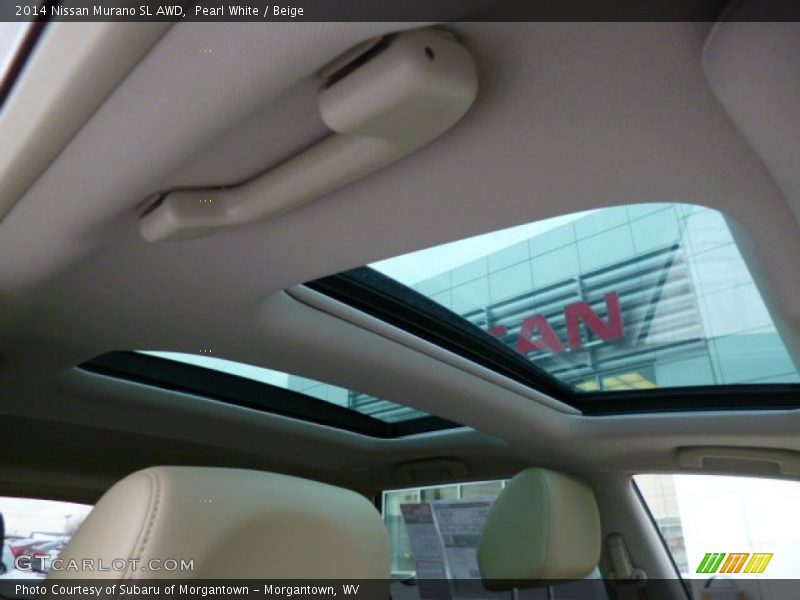 Pearl White / Beige 2014 Nissan Murano SL AWD