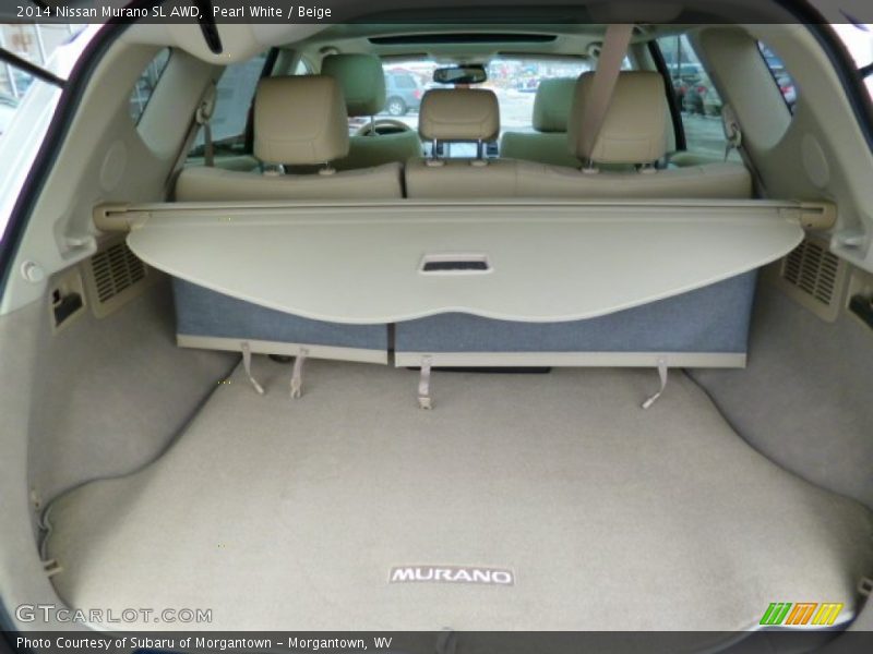 Pearl White / Beige 2014 Nissan Murano SL AWD
