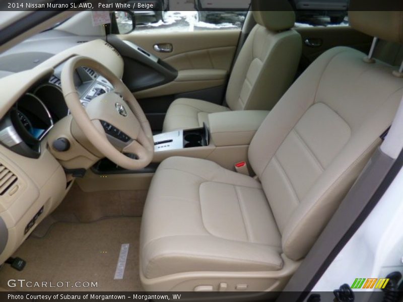Pearl White / Beige 2014 Nissan Murano SL AWD