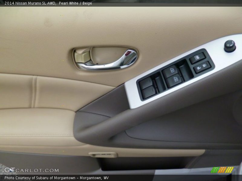 Pearl White / Beige 2014 Nissan Murano SL AWD
