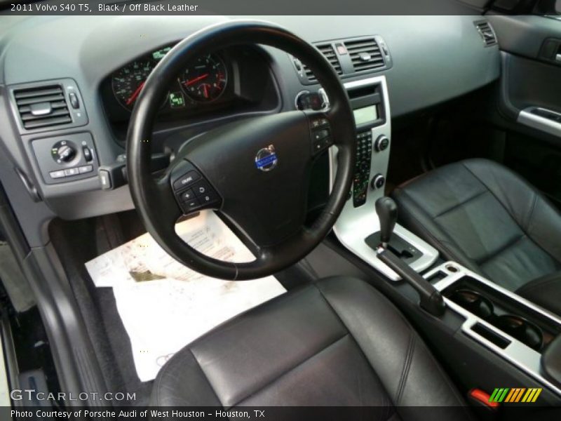 Black / Off Black Leather 2011 Volvo S40 T5