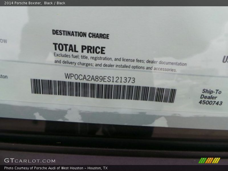 Black / Black 2014 Porsche Boxster