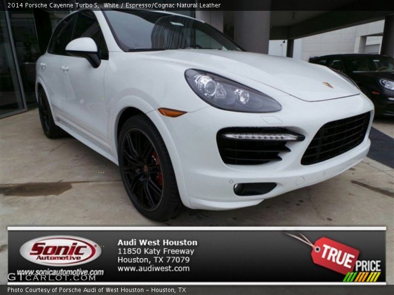 White / Espresso/Cognac Natural Leather 2014 Porsche Cayenne Turbo S