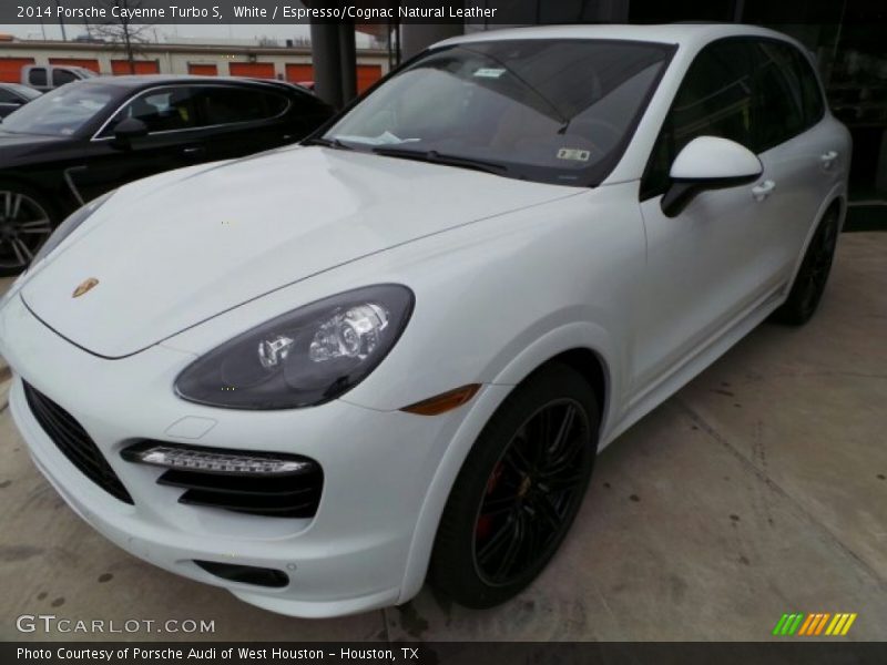 White / Espresso/Cognac Natural Leather 2014 Porsche Cayenne Turbo S