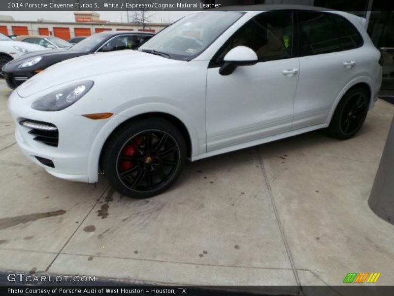 White / Espresso/Cognac Natural Leather 2014 Porsche Cayenne Turbo S