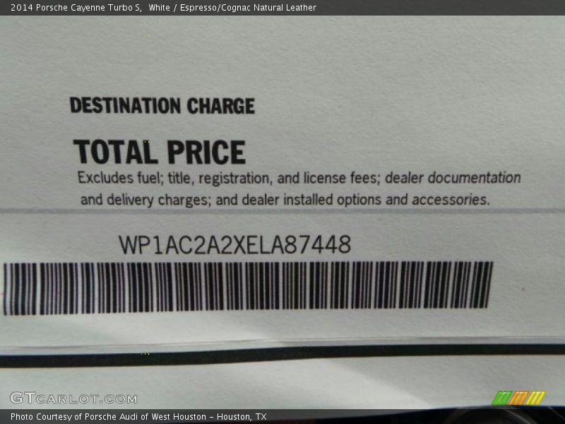 White / Espresso/Cognac Natural Leather 2014 Porsche Cayenne Turbo S