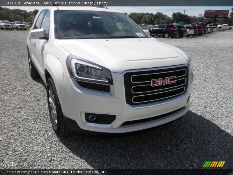 White Diamond Tricoat / Ebony 2014 GMC Acadia SLT AWD