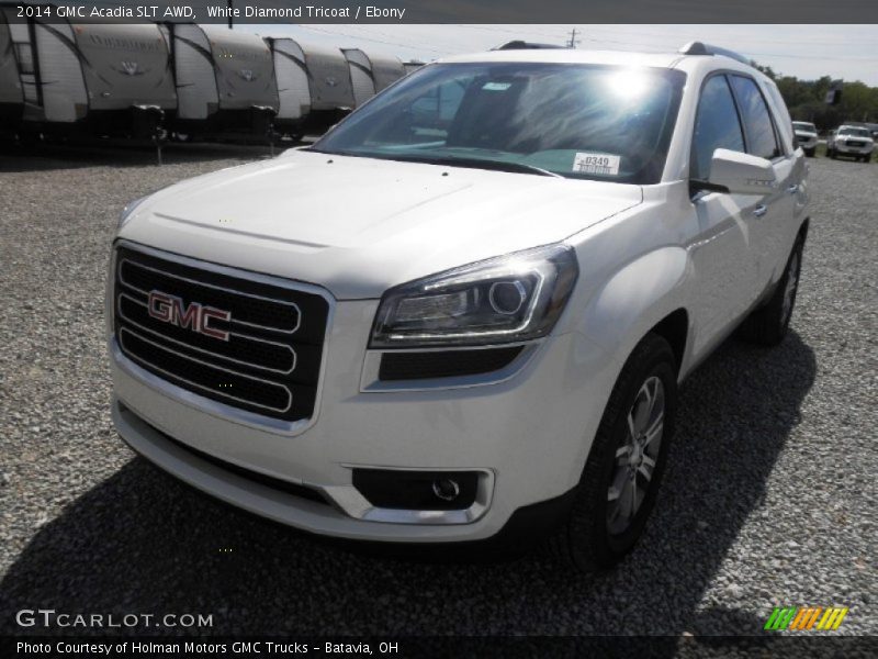 White Diamond Tricoat / Ebony 2014 GMC Acadia SLT AWD