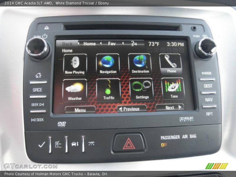 White Diamond Tricoat / Ebony 2014 GMC Acadia SLT AWD