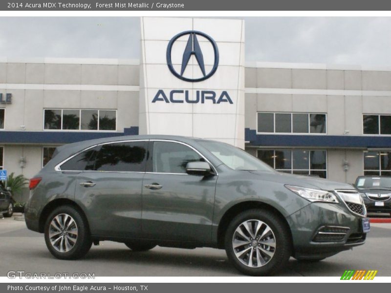 Forest Mist Metallic / Graystone 2014 Acura MDX Technology