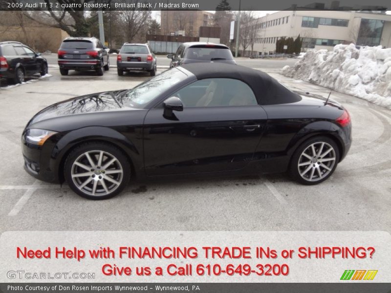 Brilliant Black / Madras Brown 2009 Audi TT 3.2 quattro Roadster