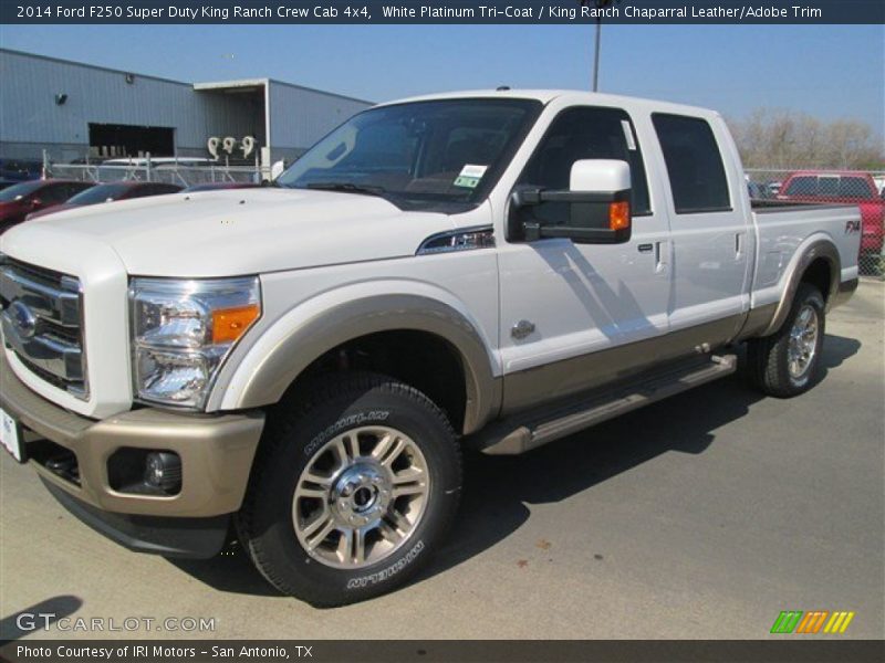 White Platinum Tri-Coat / King Ranch Chaparral Leather/Adobe Trim 2014 Ford F250 Super Duty King Ranch Crew Cab 4x4