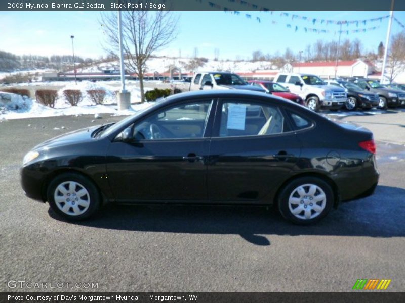 Black Pearl / Beige 2009 Hyundai Elantra GLS Sedan