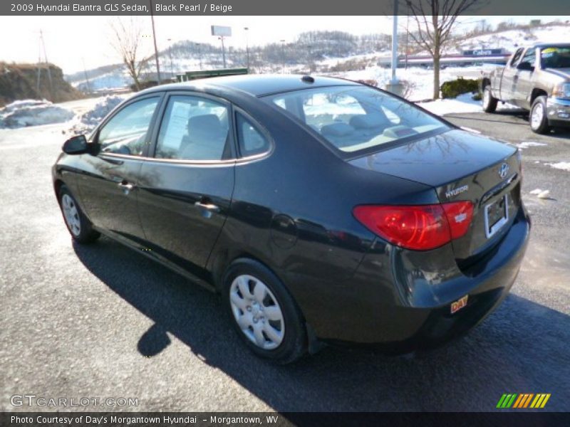 Black Pearl / Beige 2009 Hyundai Elantra GLS Sedan