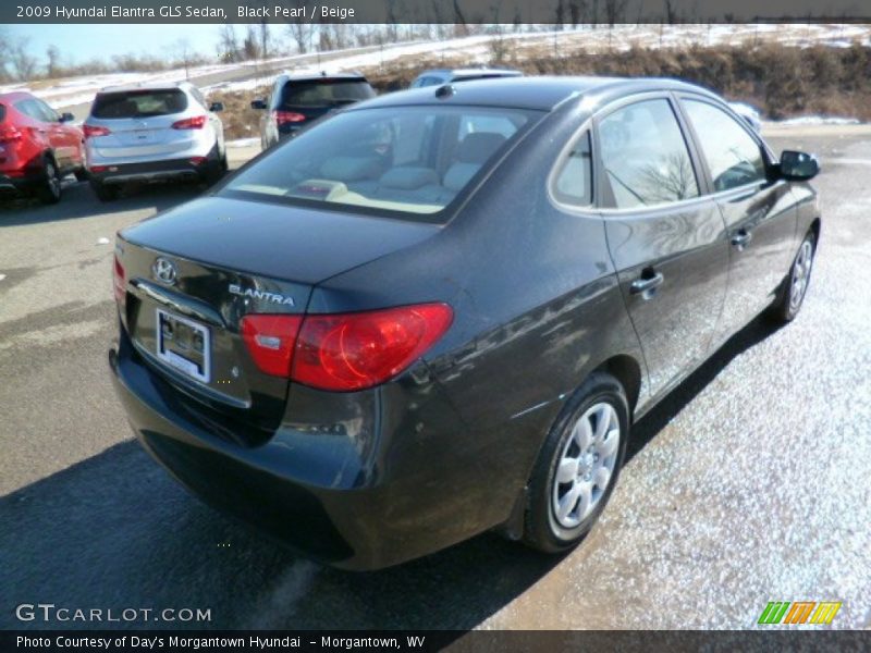 Black Pearl / Beige 2009 Hyundai Elantra GLS Sedan
