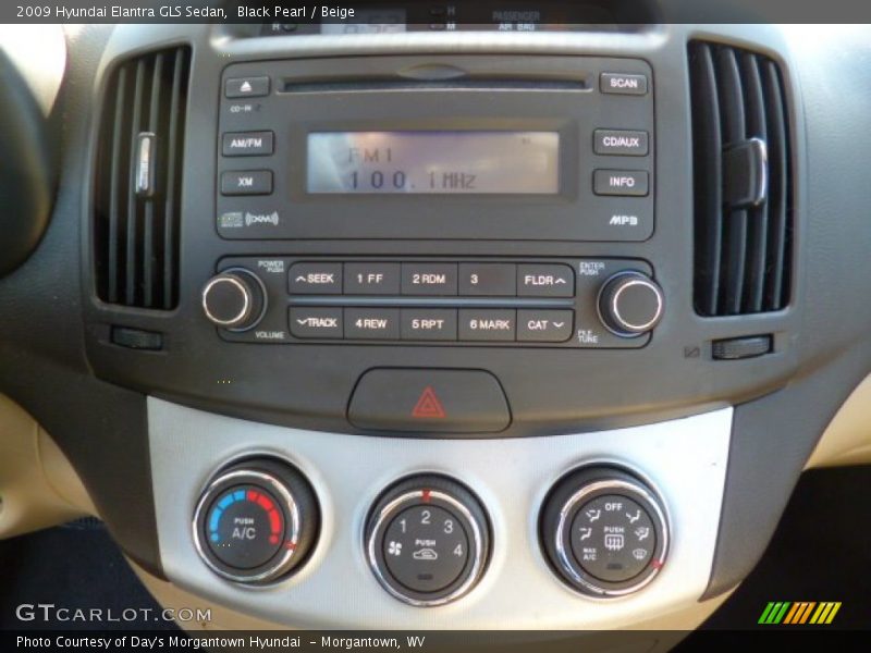 Black Pearl / Beige 2009 Hyundai Elantra GLS Sedan