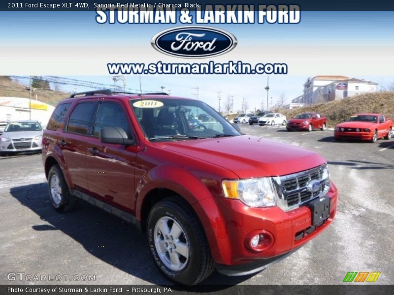 Sangria Red Metallic / Charcoal Black 2011 Ford Escape XLT 4WD
