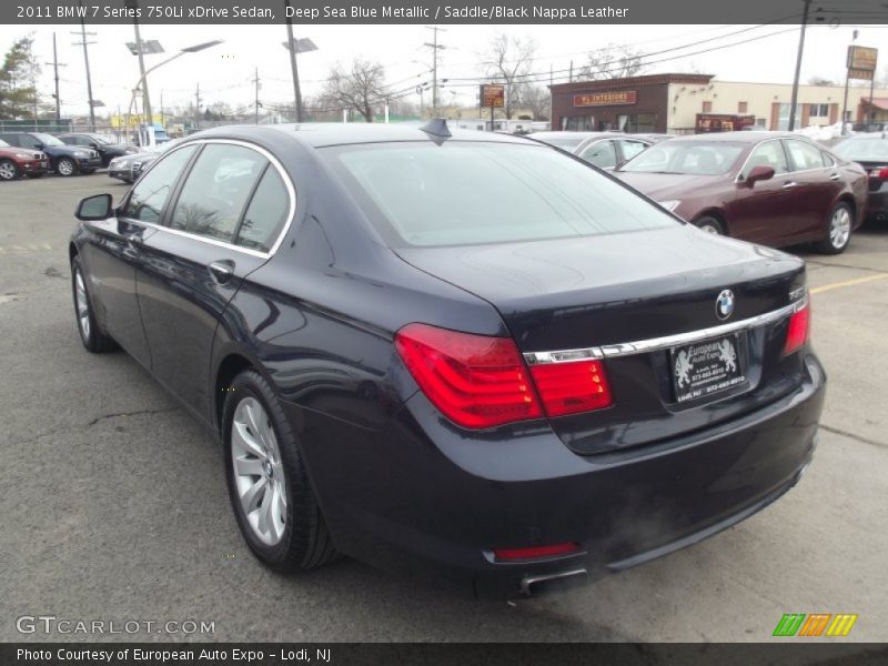 Deep Sea Blue Metallic / Saddle/Black Nappa Leather 2011 BMW 7 Series 750Li xDrive Sedan