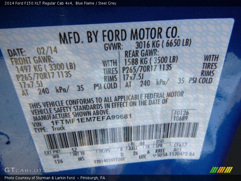Blue Flame / Steel Grey 2014 Ford F150 XLT Regular Cab 4x4
