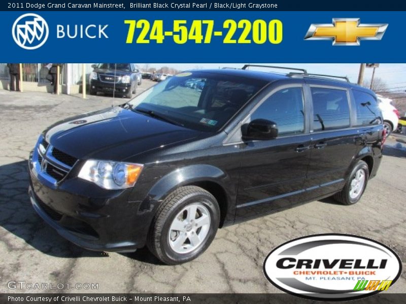 Brilliant Black Crystal Pearl / Black/Light Graystone 2011 Dodge Grand Caravan Mainstreet