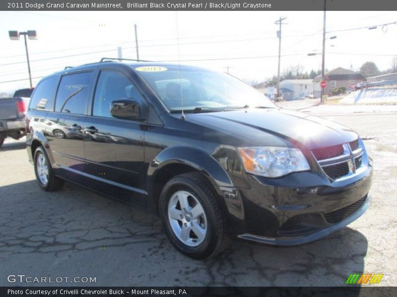 Brilliant Black Crystal Pearl / Black/Light Graystone 2011 Dodge Grand Caravan Mainstreet