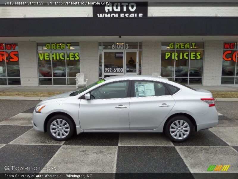 Brilliant Silver Metallic / Marble Gray 2013 Nissan Sentra SV