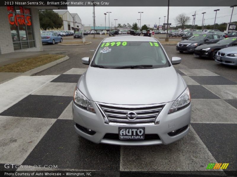 Brilliant Silver Metallic / Marble Gray 2013 Nissan Sentra SV