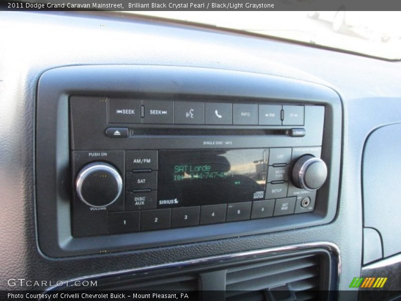 Brilliant Black Crystal Pearl / Black/Light Graystone 2011 Dodge Grand Caravan Mainstreet