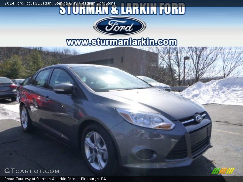 Sterling Gray / Medium Light Stone 2014 Ford Focus SE Sedan