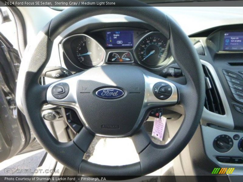 Sterling Gray / Medium Light Stone 2014 Ford Focus SE Sedan