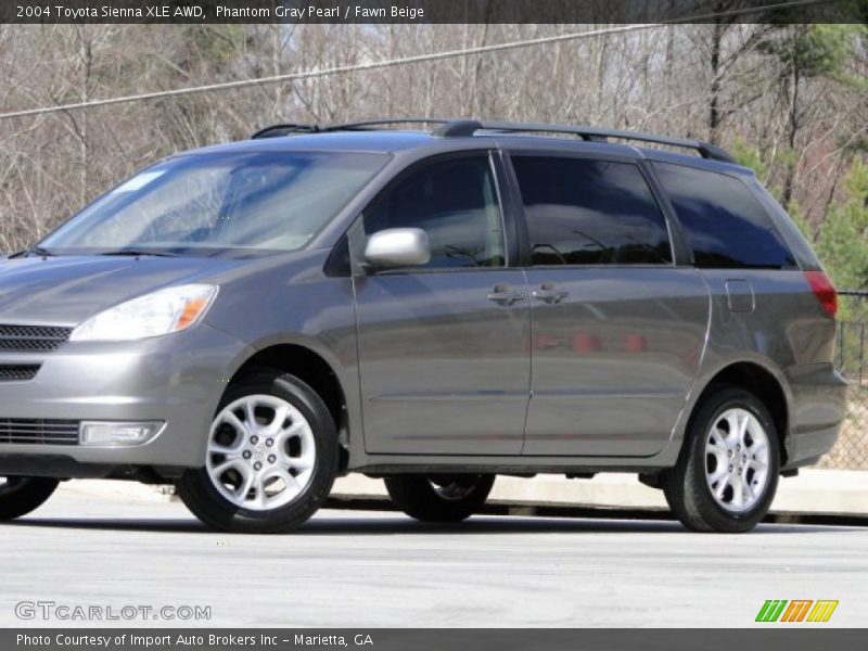 Phantom Gray Pearl / Fawn Beige 2004 Toyota Sienna XLE AWD