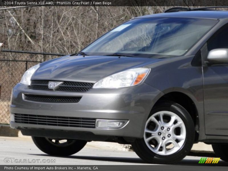 Phantom Gray Pearl / Fawn Beige 2004 Toyota Sienna XLE AWD