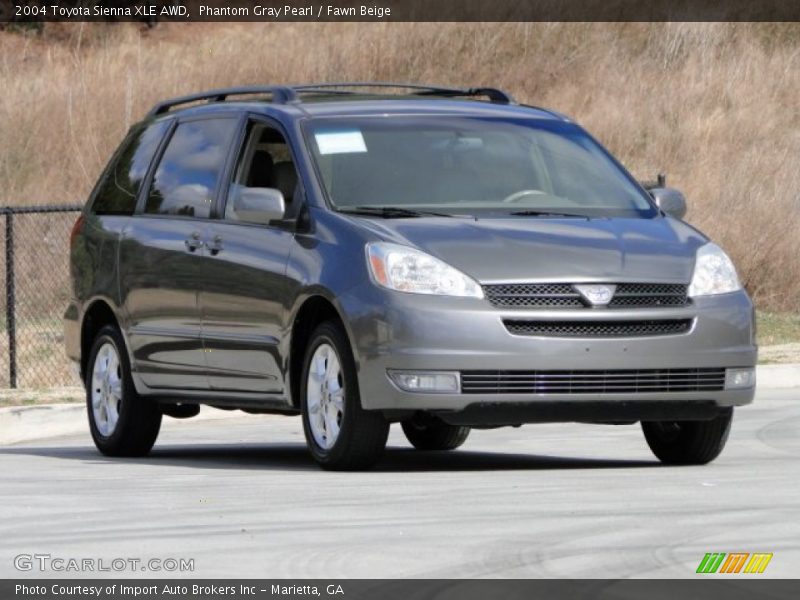 Phantom Gray Pearl / Fawn Beige 2004 Toyota Sienna XLE AWD