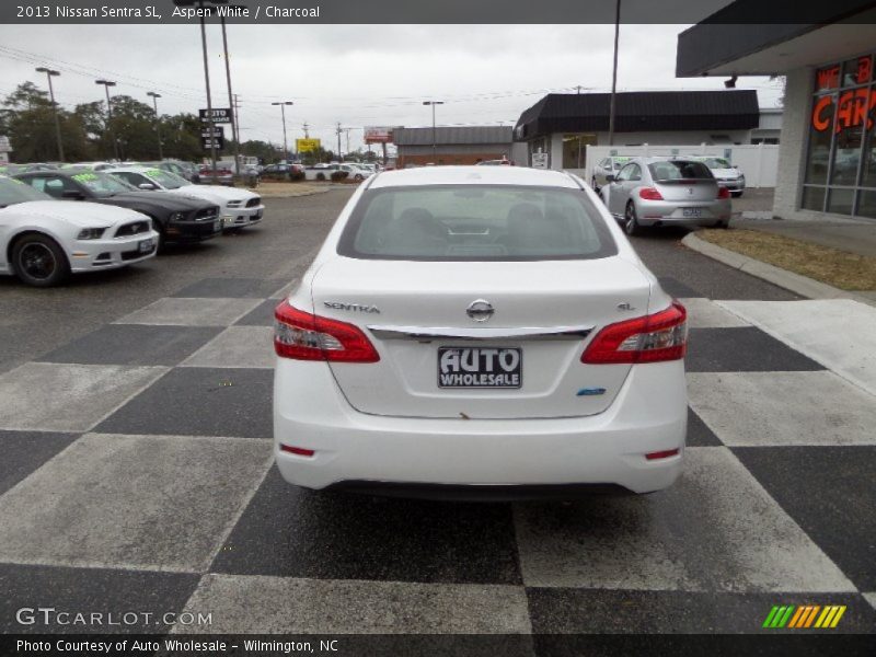 Aspen White / Charcoal 2013 Nissan Sentra SL