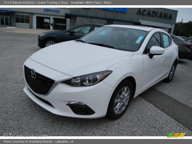 Snowflake White Pearl / Black 2014 Mazda MAZDA3 i Grand Touring 4 Door