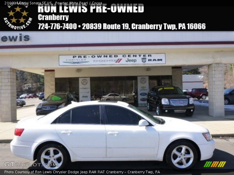 Powder White Pearl / Cocoa 2009 Hyundai Sonata SE V6