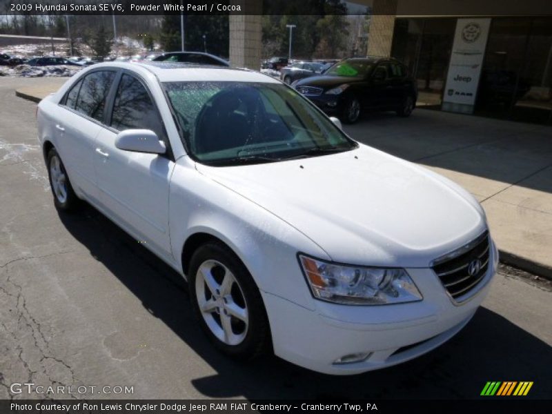 Powder White Pearl / Cocoa 2009 Hyundai Sonata SE V6