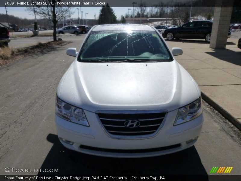 Powder White Pearl / Cocoa 2009 Hyundai Sonata SE V6