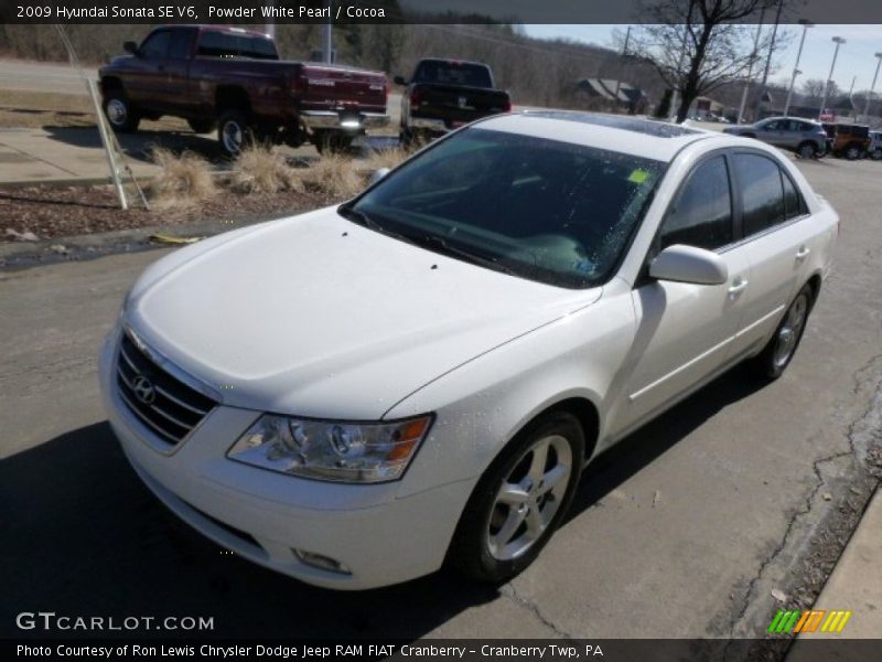 Powder White Pearl / Cocoa 2009 Hyundai Sonata SE V6