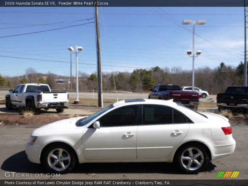 Powder White Pearl / Cocoa 2009 Hyundai Sonata SE V6