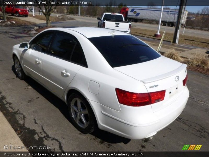 Powder White Pearl / Cocoa 2009 Hyundai Sonata SE V6