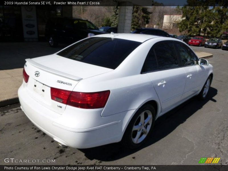 Powder White Pearl / Cocoa 2009 Hyundai Sonata SE V6