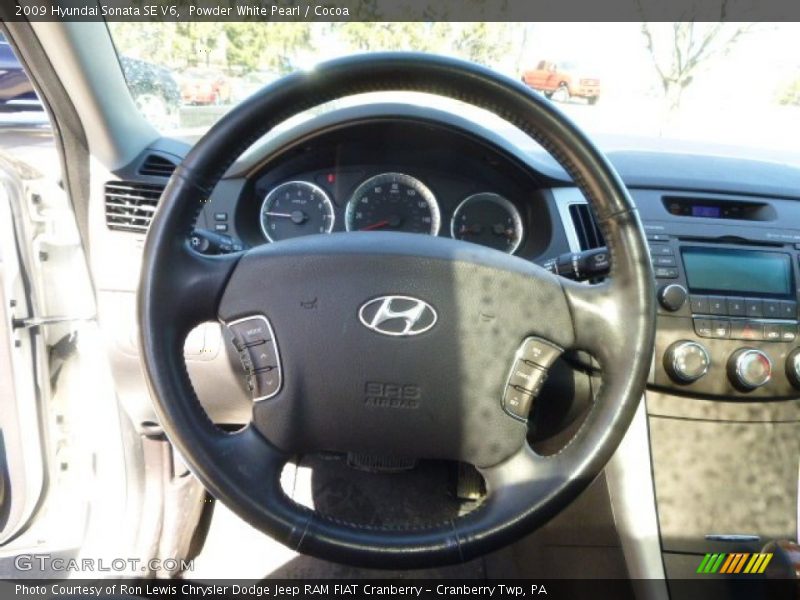 Powder White Pearl / Cocoa 2009 Hyundai Sonata SE V6