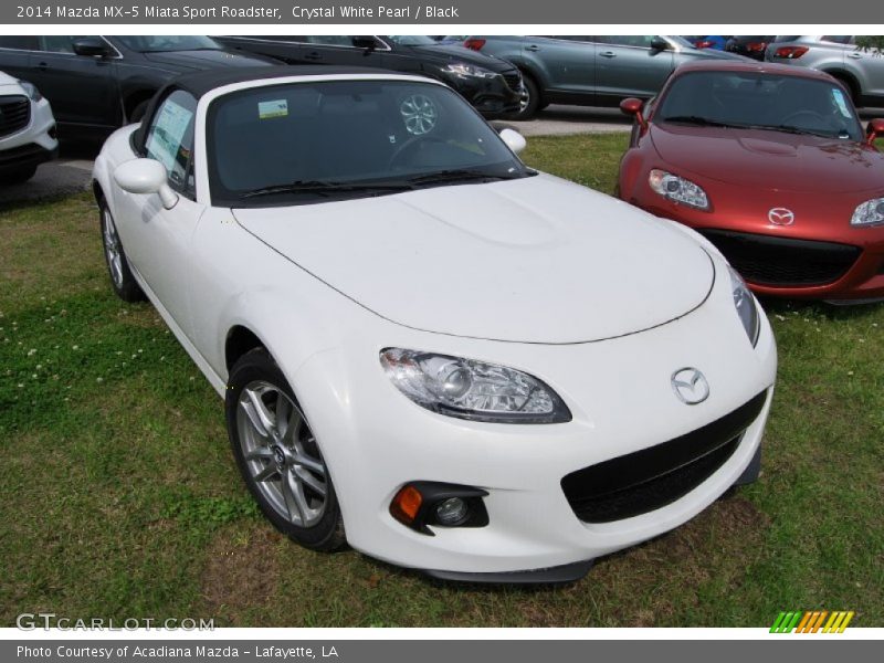 Crystal White Pearl / Black 2014 Mazda MX-5 Miata Sport Roadster
