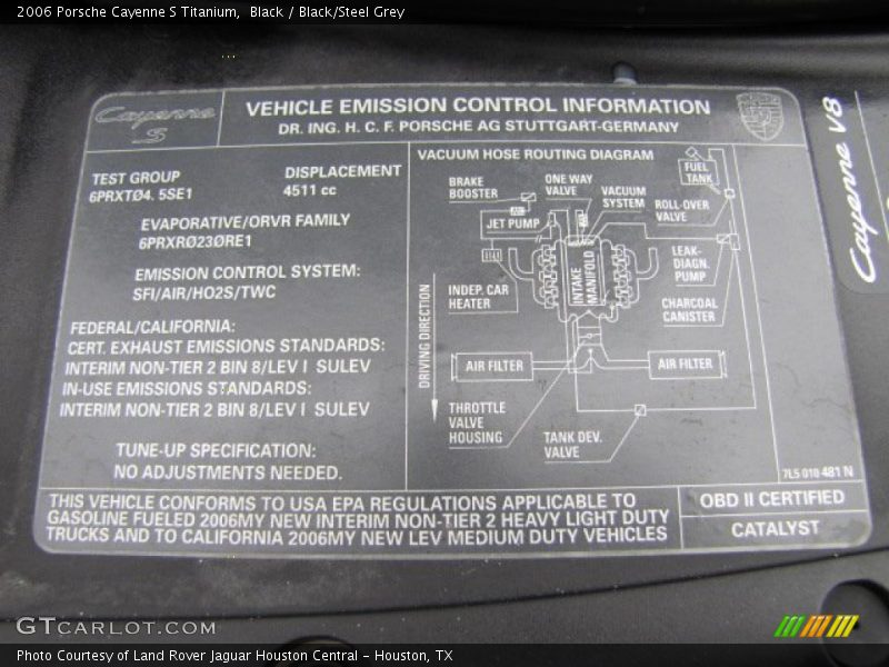 Black / Black/Steel Grey 2006 Porsche Cayenne S Titanium