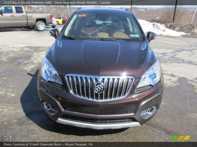 Deep Espresso Brown Metallic / Saddle 2014 Buick Encore Premium AWD