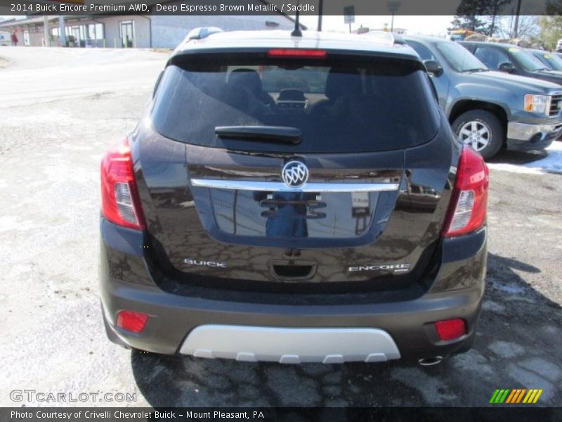 Deep Espresso Brown Metallic / Saddle 2014 Buick Encore Premium AWD