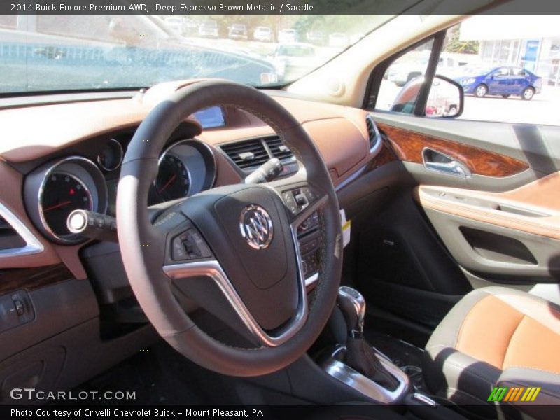 Deep Espresso Brown Metallic / Saddle 2014 Buick Encore Premium AWD